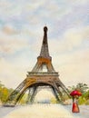 Paris european city landscape. France, eiffel tower Royalty Free Stock Photo