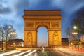 Paris, Famous Arc de Triumph at evening , France Royalty Free Stock Photo