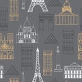 Paris. Vector sketch seamless pattern