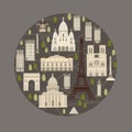 Paris. .Famous sights of Paris. Vector illustration