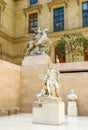 Paris / France - April 04 2019. Ancient sculpture in Cour Marly room inside the Louvre Museum, Paris, France, Europe