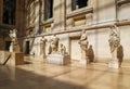 Ancient sculptures in the inner hall of Louvre museum Paris