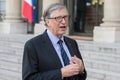 PARIS, FRANCE - APRIL 16, 2018 : Bill Gates at the Elysee Palace