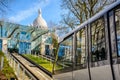 A cabin of the Montmartre funicular going up to the basilica of the Sacred Heart of Paris Royalty Free Stock Photo