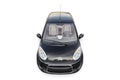 Paris. France. April 13, 2022. Citroen C1 2010. Black ultra compact city car for the cramped streets of historic cities