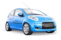 Paris. France. April 13, 2022. Citroen C1 2010. Blue ultra compact city car for the cramped streets of historic cities with low Royalty Free Stock Photo