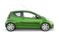 Paris. France. April 13, 2022. Citroen C1 2010. Green ultra compact city car for the cramped streets of historic cities