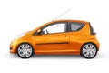 Paris. France. April 13, 2022. Citroen C1 2010. Orange ultra compact city car for the cramped streets of historic cities with low Royalty Free Stock Photo