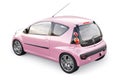 Paris. France. April 13, 2022. Citroen C1 2010. Pink ultra compact city car for the cramped streets of historic cities Royalty Free Stock Photo