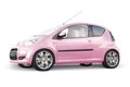 Paris. France. April 13, 2022. Citroen C1 2010. Pink ultra compact city car for the cramped streets of historic cities Royalty Free Stock Photo