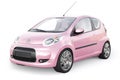 Paris. France. April 13, 2022. Citroen C1 2010. Pink ultra compact city car for the cramped streets of historic cities