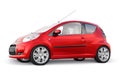 Paris. France. April 13, 2022. Citroen C1 2010. Red ultra compact city car for the cramped streets of historic cities