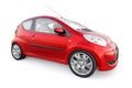 Paris. France. April 13, 2022. Citroen C1 2010. Red ultra compact city car for the cramped streets of historic cities