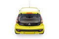 Paris. France. April 13, 2022. Citroen C1 2010. Yellow ultra compact city car for the cramped streets of historic cities