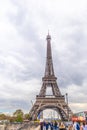 Paris, France - APRIL 9, 2019: Eifel tower on a cloudy day Royalty Free Stock Photo