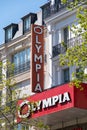 Exterior view of the building of the Olympia, also known as Olympia Hall, Paris, France Royalty Free Stock Photo