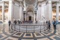 PARIS, FRANCE - APRIL 16, 2023: Foucault pendulum in the Pantheon in Paris, France