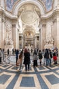 PARIS, FRANCE - APRIL 16, 2023: Foucault pendulum in the Pantheon in Paris, France