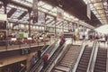 PARIS, FRANCE - APRIL 14, 2015: Interior of Gare de Lyon - Paris, France. The station is served by high-speed TGV trains to south Royalty Free Stock Photo