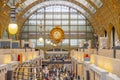 PARIS, FRANCE - APRIL 15, 2023: Main hall of Orsay Museum, French: Musee d Orsay, in former train station building Royalty Free Stock Photo