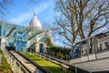 A cabin of the Montmartre funicular going up to the basilica of the Sacred Heart of Paris Royalty Free Stock Photo