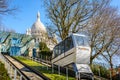 A cabin of the Montmartre funicular going up to the basilica of the Sacred Heart of Paris Royalty Free Stock Photo