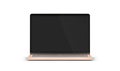 PARIS - France - April 28, 2022: Newly released Apple Macbook Air, Gold color - Front view- Realistic 3d rendering laptop computer Royalty Free Stock Photo