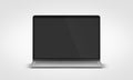 PARIS - France - April 28, 2022: Newly released Apple Macbook Air, Space Gray color - Front view- Realistic 3d rendering laptop Royalty Free Stock Photo