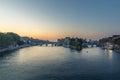 Nice sunrise on Seine river and Ile de la Cite in Paris Royalty Free Stock Photo