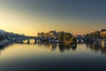 Nice sunrise on Seine river and Ile de la Cite in Paris Royalty Free Stock Photo