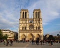 Paris / France - April 05 2019. Notre Dame Cathedral in spring. Before the fire