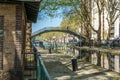 PARIS, FRANCE - APRIL 7, 2017 - St Martin`s canal spring mood in Paris X district Royalty Free Stock Photo
