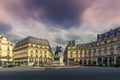 Statue of King Louis XIV on Place des Victoires - Place de Victoires, commissioned by King Louis XVIII . Paris Royalty Free Stock Photo