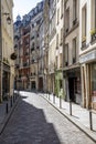 Street of Quartier Latin in Paris Royalty Free Stock Photo
