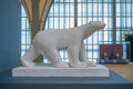 PARIS, FRANCE - APRIL 15, 2023: White Bear, French: Ours blanc, sculpture by Francois Pompon, 1927. Main hall of Orsay