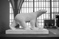 PARIS, FRANCE - APRIL 15, 2023: White Bear, French: Ours blanc, sculpture by Francois Pompon, 1927. Main hall of Orsay