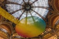 Yoga session under the Dome of Galeries Lafayette in Paris Royalty Free Stock Photo