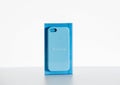 Apple iphone blue leather case protection Royalty Free Stock Photo