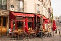 Paris, France. August 2022. Bistrot in Montmartre, one of the most vibrant and popular districts of Paris, the French