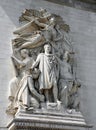 Paris, France - August 19, 2018: Detail of Napoleon on the trium