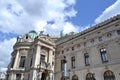 Facade of the Opera de Paris with bronze statues on the roof. Royalty Free Stock Photo