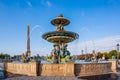 PARIS, FRANCE - AUGUST 29, 2019 :: Fountain on Place de la Concorde