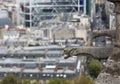 Paris, France - August 20, 2018: .gargoyle and Pmpidou Center in background