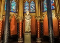 Paris, France - August 3,2019:  Interior view of the Sainte-Chapelle Royalty Free Stock Photo
