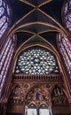 Paris, France - August 3,2019:  Interior view of the Sainte-Chapelle Royalty Free Stock Photo