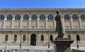 Sorbonne Sainte-Genevieve Library at Place du Pantheon with Pierre Corneille statue. Paris, France.