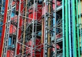 Paris, France - August 19, 2018: Modern building in the Center Pompidou with external pipeline and structure