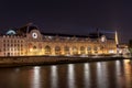 Musee d`Orsay in Paris at night Royalty Free Stock Photo