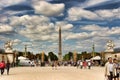 PARIS, FRANCE - August 19, 2014. Parisians and tourists in fam Royalty Free Stock Photo