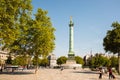 Paris, France . August 2022. Place de la Bastille with the Colonne de Juillet monument Royalty Free Stock Photo